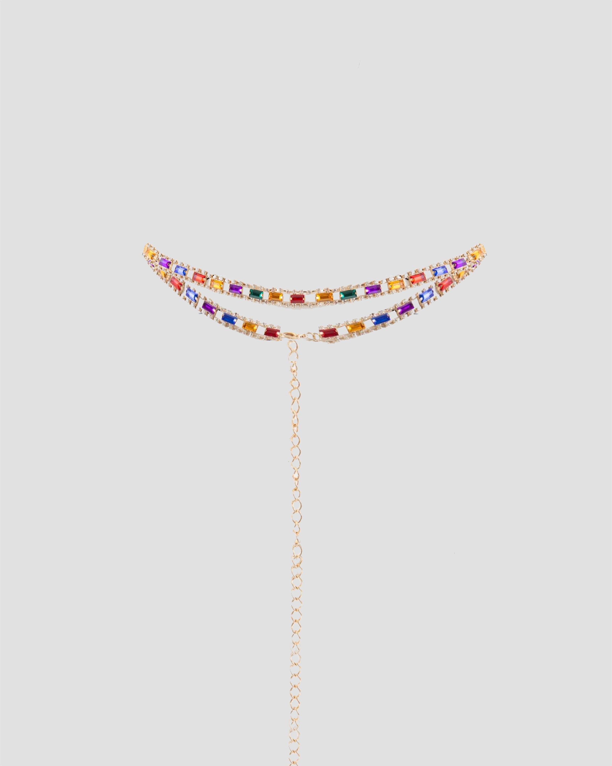 Euphoria Belly Chain With Sea Gemstones In Multicolour